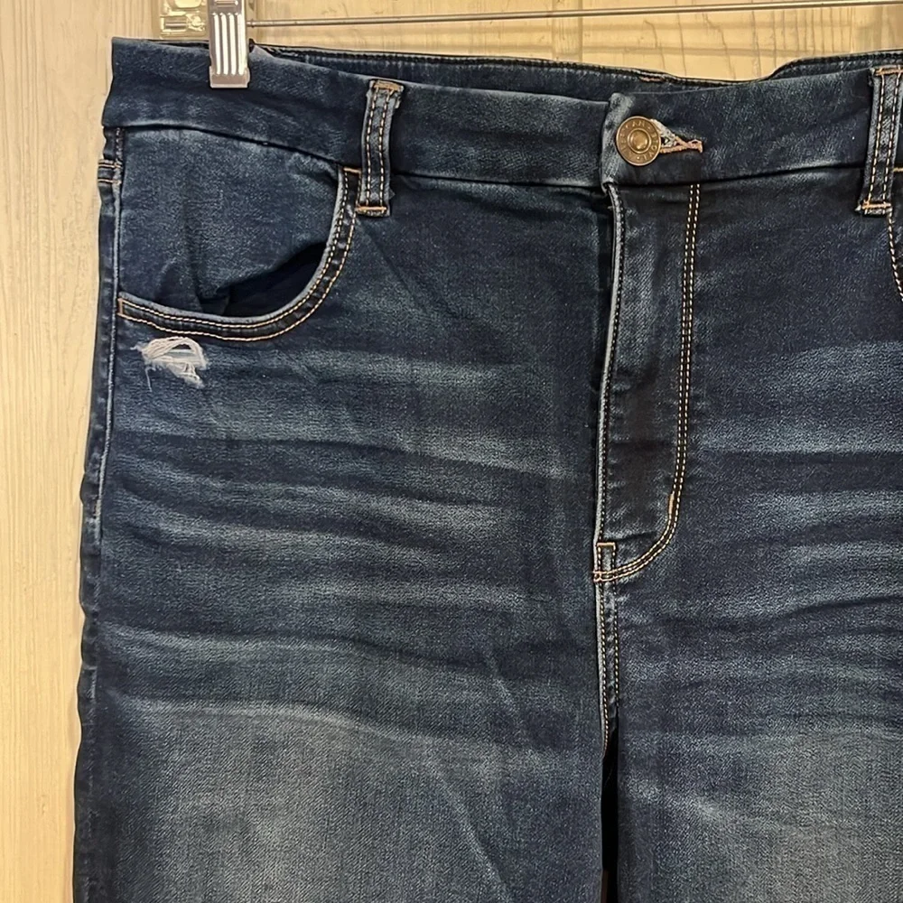 American EAGLE Next Level Stretch Curvy Hi Rise Jeggings Distressed size 18short